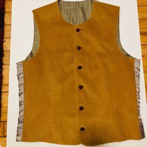 Paul Stuart Men Corduroy /Silk Classic Vest L $484
